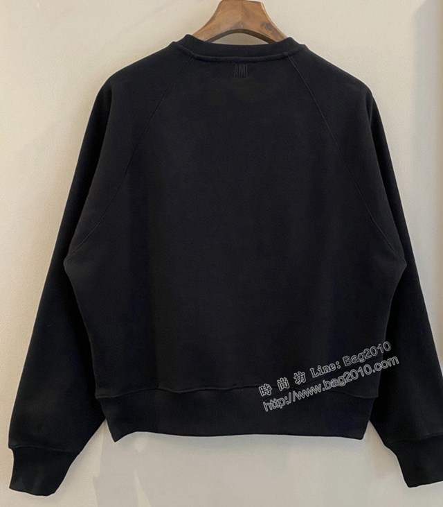 Ami專櫃2023FW新款愛心刺繡插肩圓領衛衣 男女同款 tzy3200